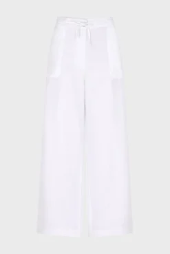 Pantalon Large En Lin Blanc - Capucine