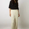 Pantalon Large En Lin Ecru - Cyndelle