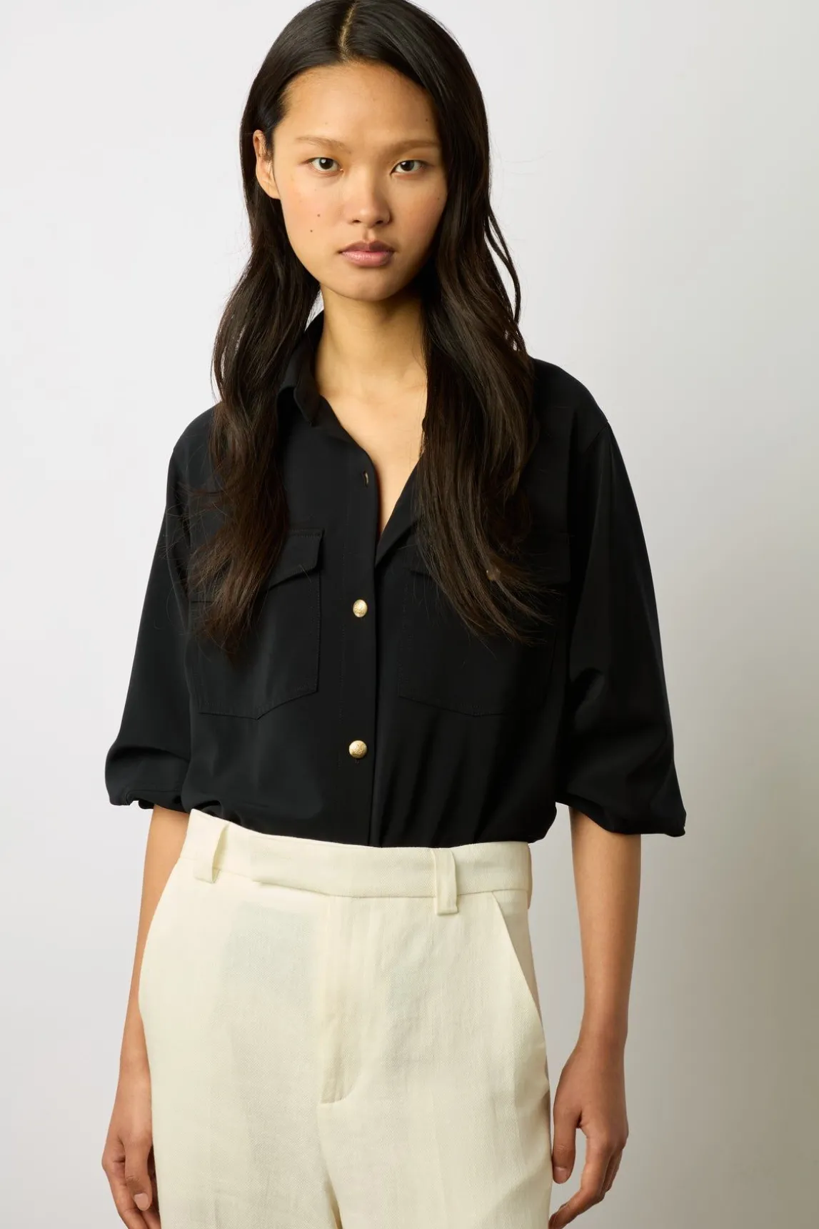 Pantalon Large En Lin Ecru - Cyndelle