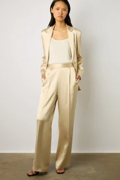 Pantalon Large En Satin Sable - Corine