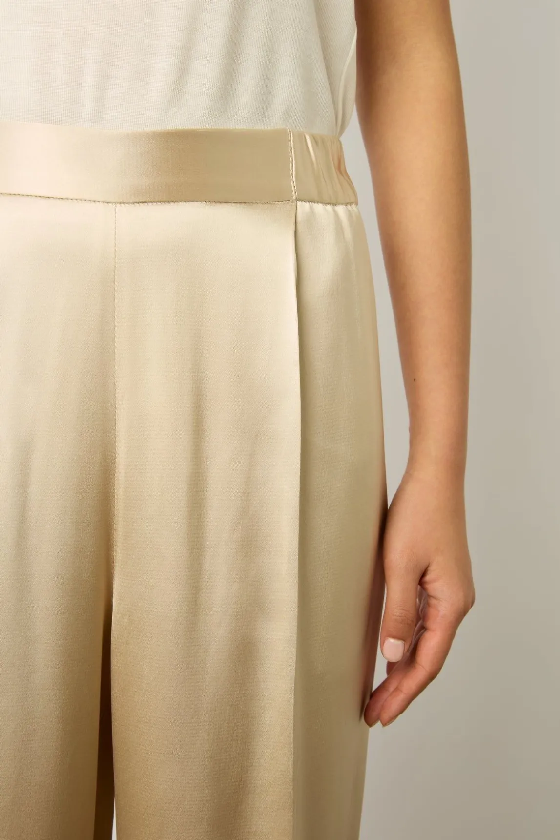 Pantalon Large En Satin Sable - Corine