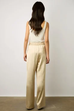 Pantalon Large En Satin Sable - Corine