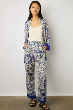 Pantalon Satine A Fleurs Naturel - Carmel