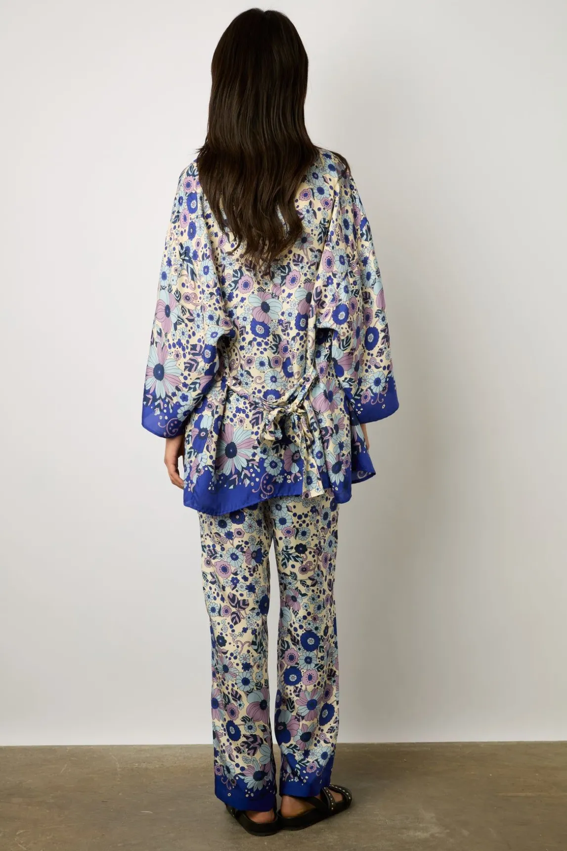 Pantalon Satine A Fleurs Naturel - Carmel