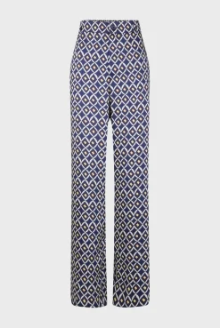 Pantalon Satine Imprime Encre - Cinzia
