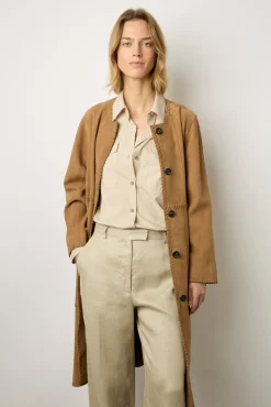 Pantalon Tailleur En Lin Sable - Carmen