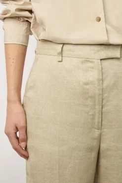 Pantalon Tailleur En Lin Sable - Carmen
