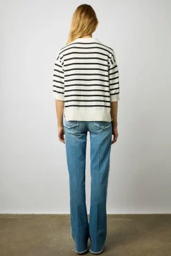 Polo En Coton A Rayures Blanc - Latefa