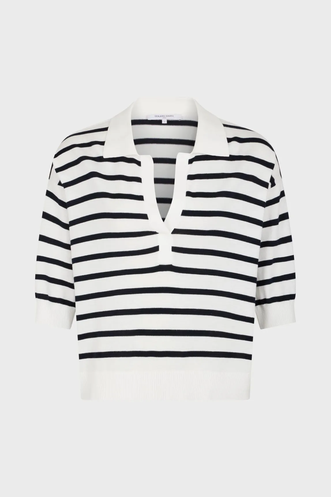 Polo En Coton A Rayures Blanc - Latefa