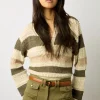Polo En Coton Ajoure Raye Ecru - Lea