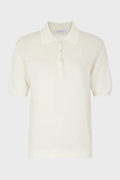 Polo En Lin Melange Ecru - Lana