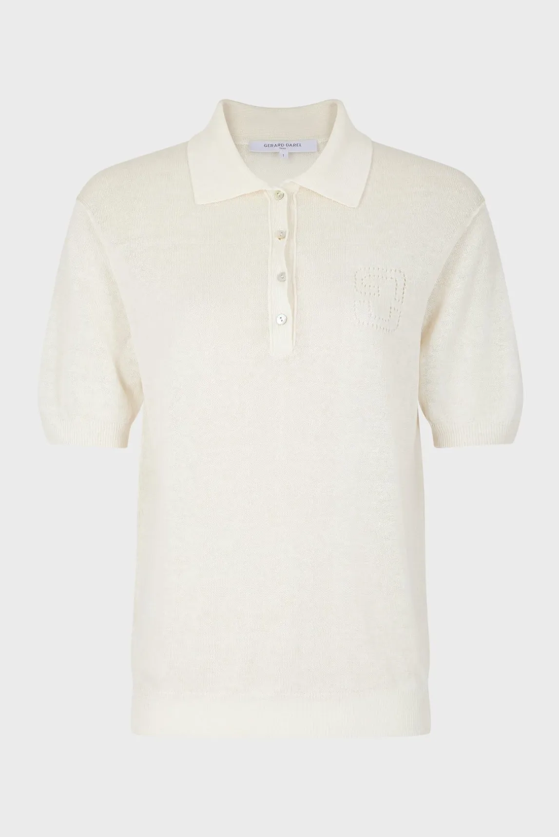 Polo En Lin Melange Ecru - Lana