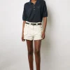 Polo En Lin Melange Marine - Lana