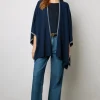 Poncho Cachemire Chevrons Marine - Landa
