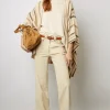 Poncho Cachemire Raye Sable - Lucinde