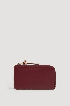 Porte Carte Cuir Lisse Bordeaux - Cardholder