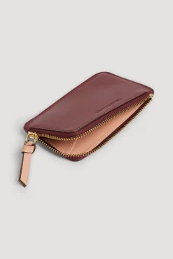Porte Carte Cuir Lisse Bordeaux - Cardholder