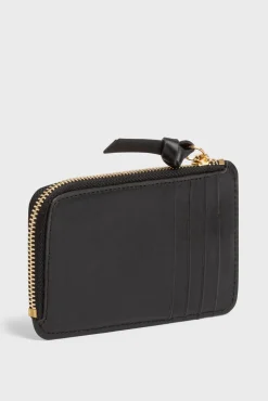 Porte Carte En Cuir Lisse Noir - Cardholder