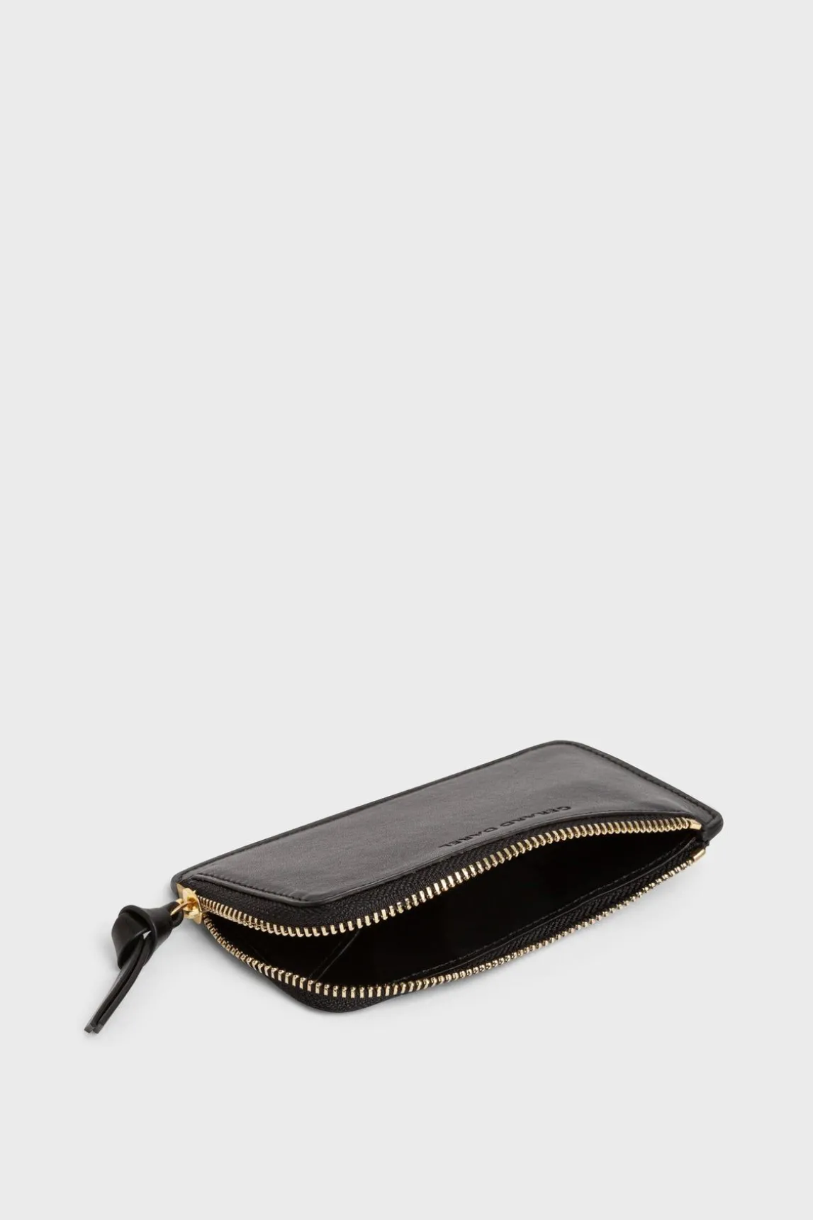 Porte Carte En Cuir Lisse Noir - Cardholder