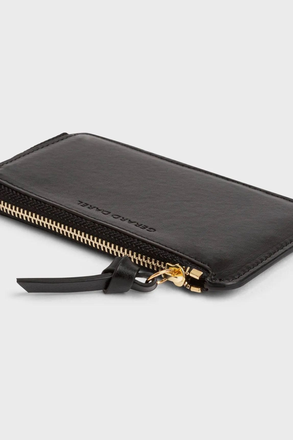 Porte Carte En Cuir Lisse Noir - Cardholder