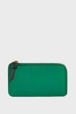 Porte Carte En Cuir Vert - Cardholder