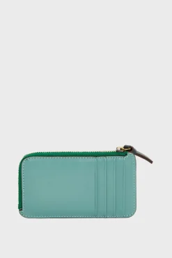 Porte Carte En Cuir Vert - Cardholder