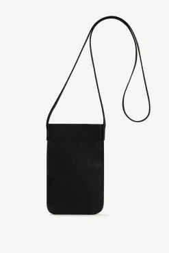 Porte Telephone Cuir Graine Noir - Ladyphone