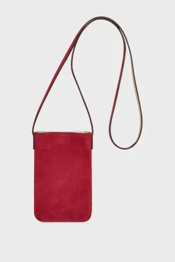 Porte Telephone Cuir Velours Rose - Ladyphone