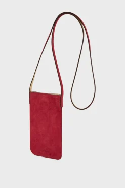 Porte Telephone Cuir Velours Rose - Ladyphone
