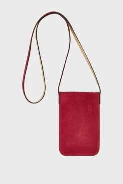 Porte Telephone Cuir Velours Rose - Ladyphone