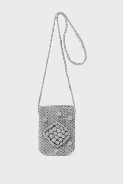 Porte Telephone En Crochet Argent - Rosie
