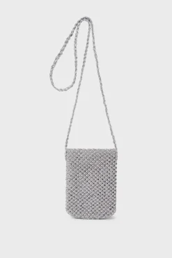 Porte Telephone En Crochet Argent - Rosie