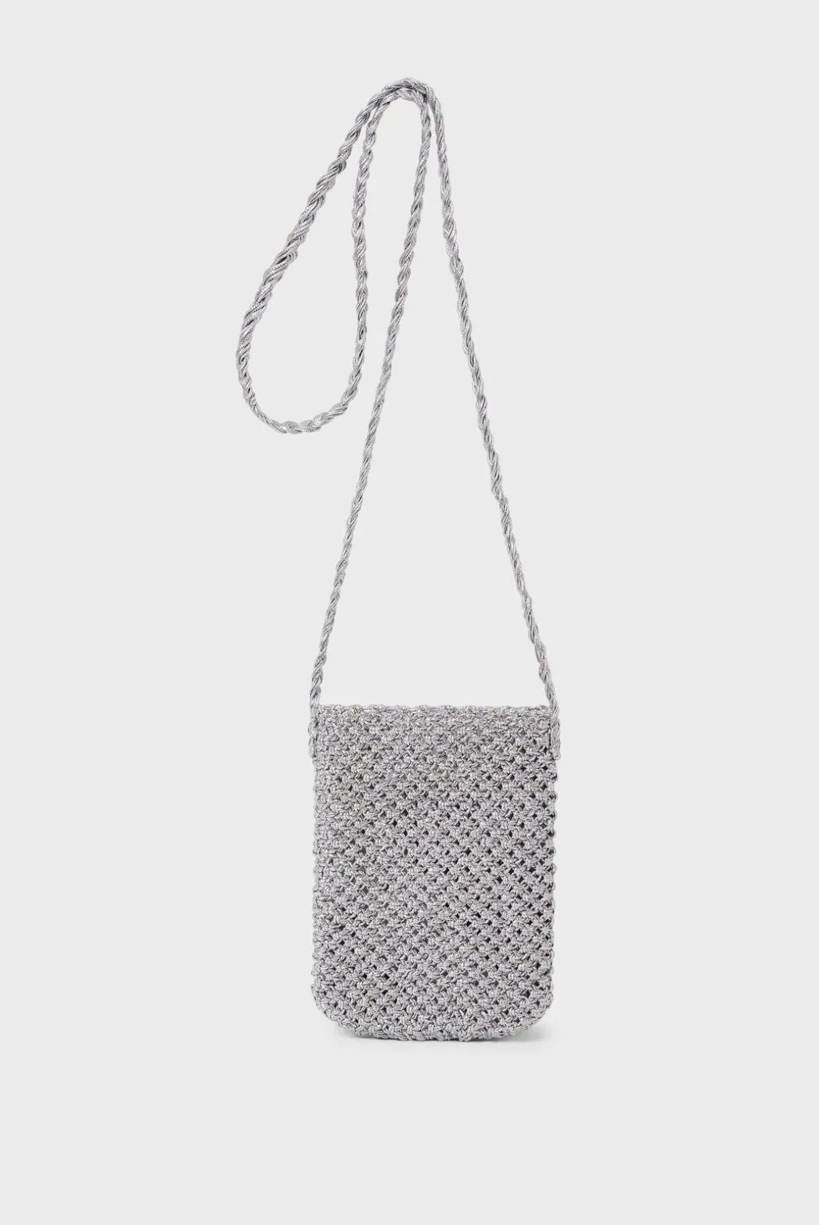 Porte Telephone En Crochet Argent - Rosie