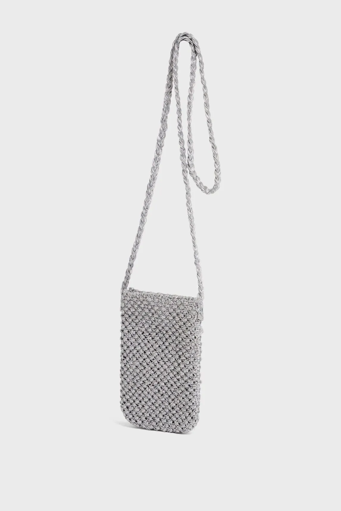 Porte Telephone En Crochet Argent - Rosie