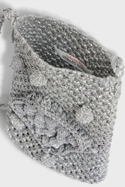Porte Telephone En Crochet Argent - Rosie