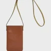 Porte Telephone En Cuir Beige - Ladyphone