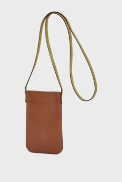 Porte Telephone En Cuir Beige - Ladyphone