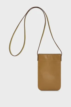 Porte Telephone En Cuir Beige - Ladyphone