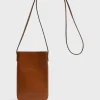 Porte Telephone En Cuir Cognac - Ladyphone