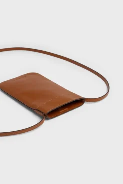 Porte Telephone En Cuir Cognac - Ladyphone