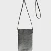 Porte Telephone En Cuir Lamine Effet Glitter - Ladyphone