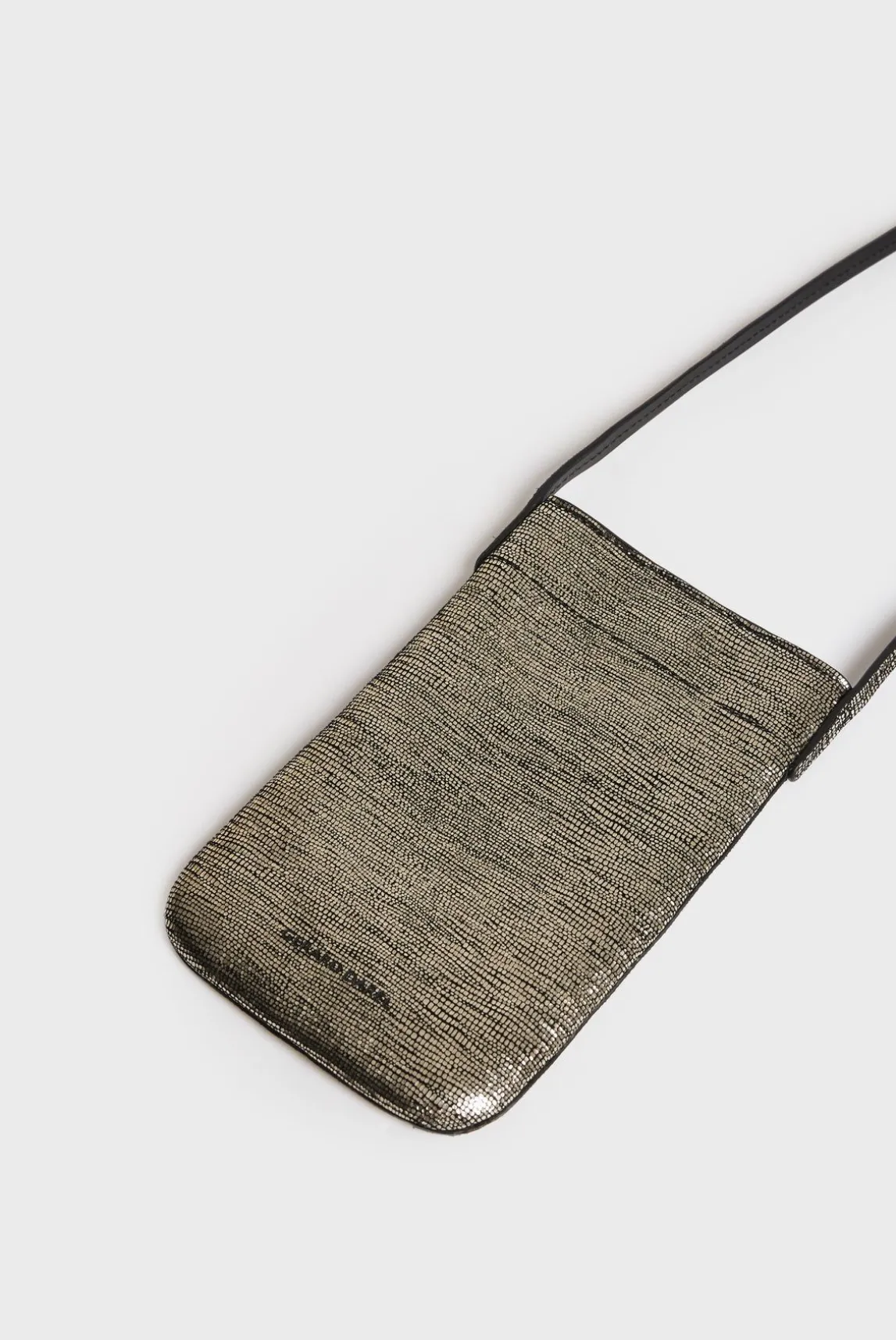 Porte Telephone En Cuir Lamine Effet Glitter - Ladyphone