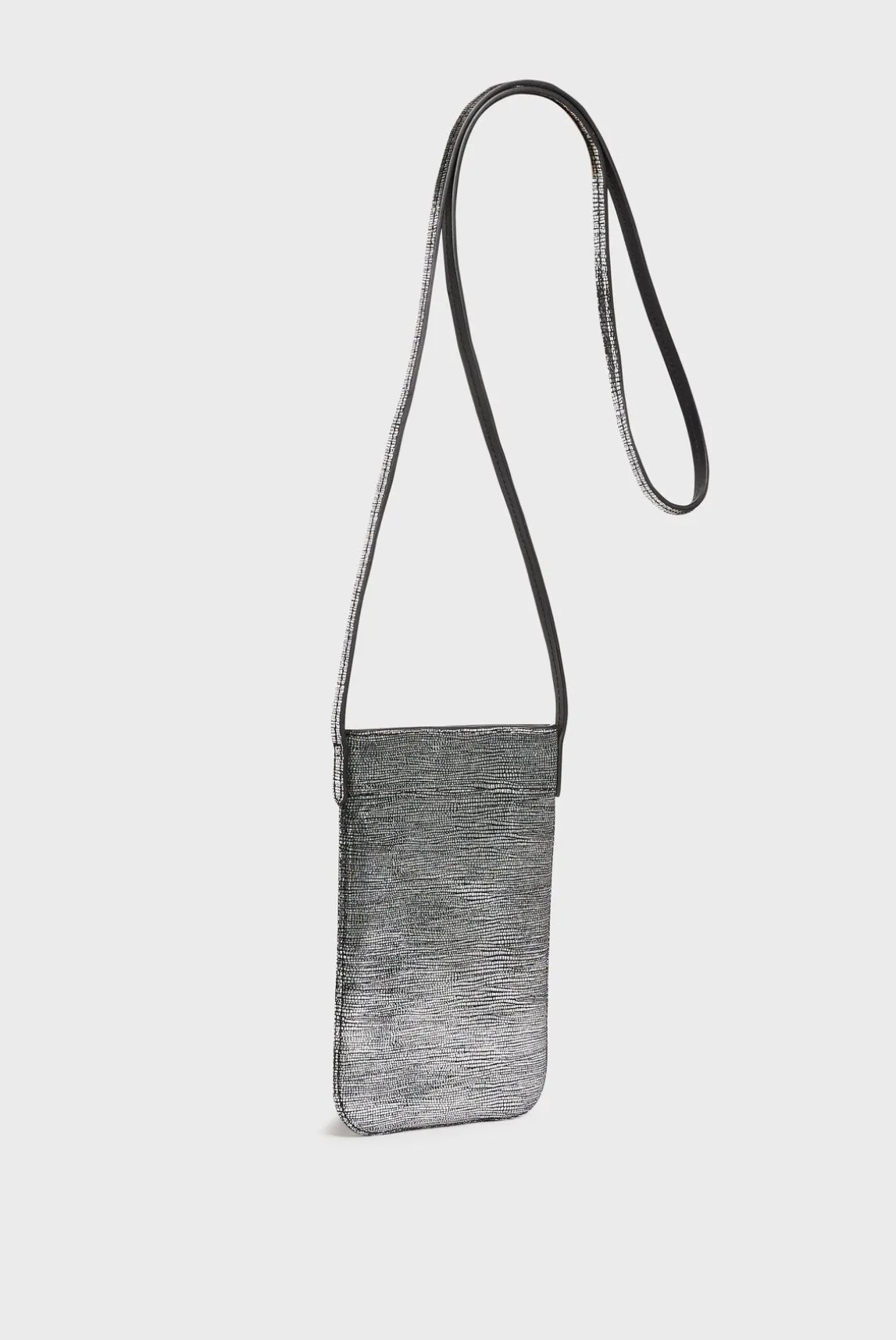 Porte Telephone En Cuir Lamine Effet Glitter - Ladyphone