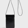 Porte Telephone En Cuir Noir - Ladyphone