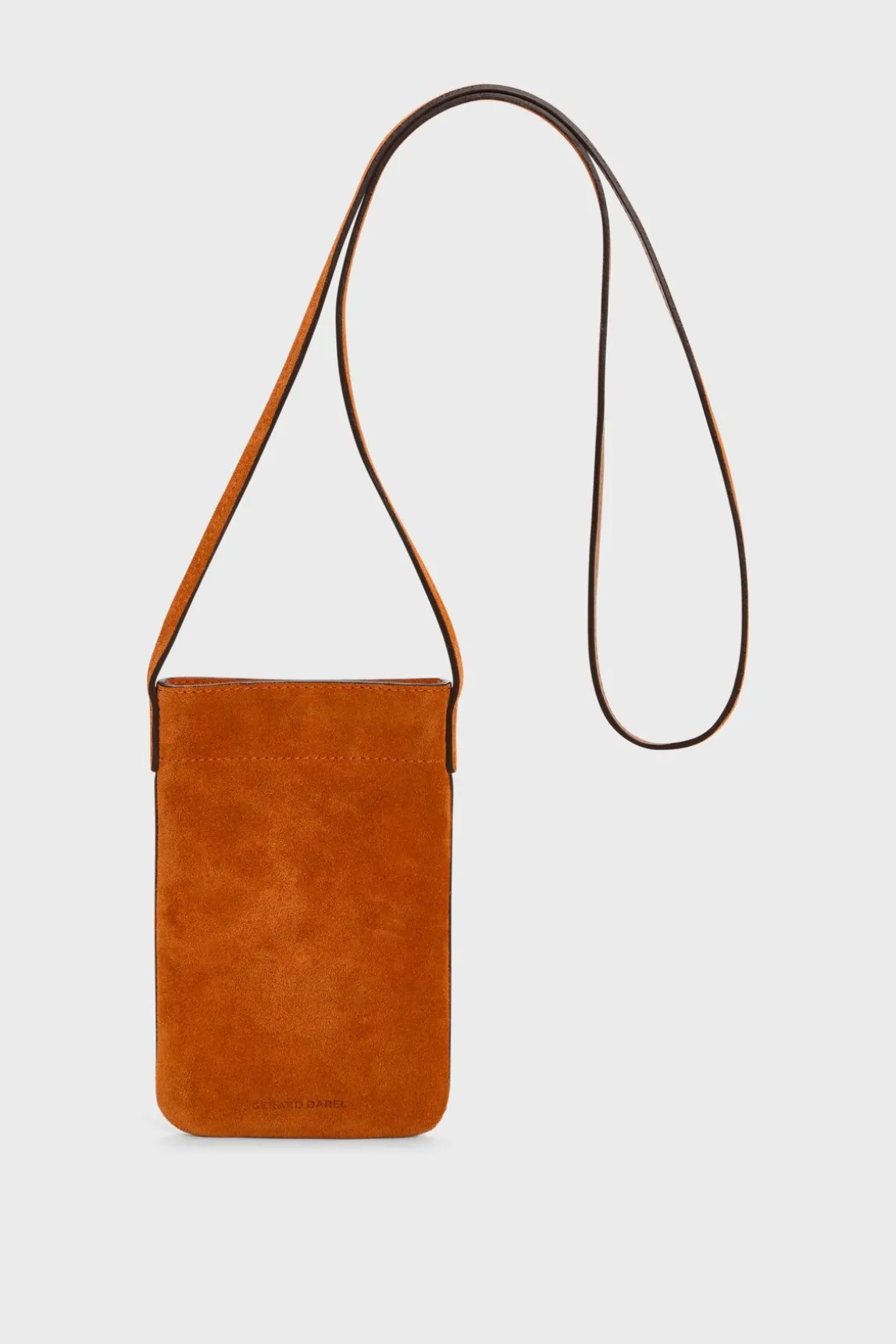 Porte Telephone En Cuir Orange - Ladyphone