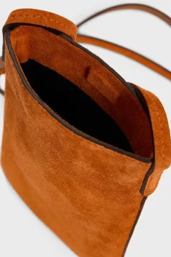 Porte Telephone En Cuir Orange - Ladyphone