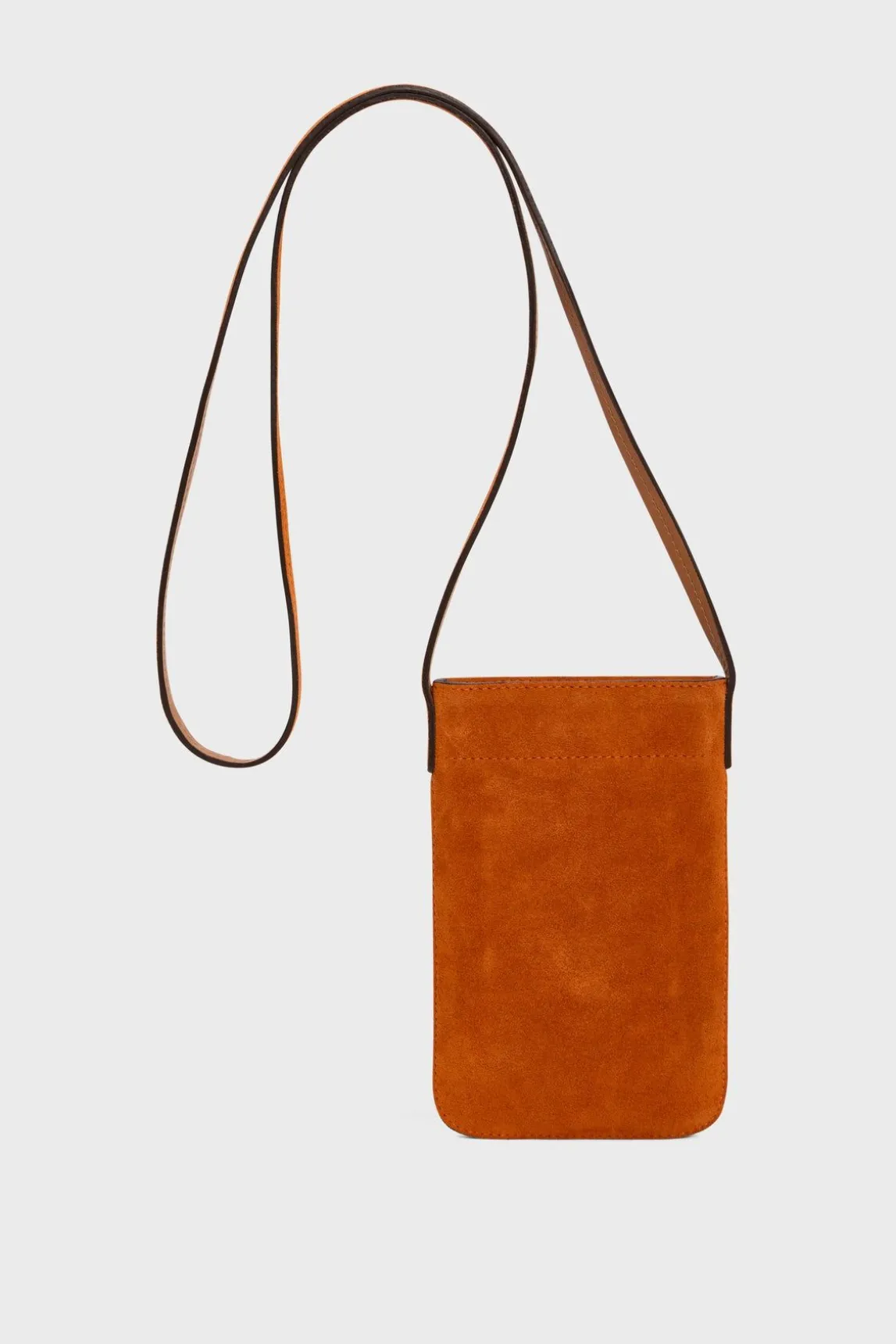Porte Telephone En Cuir Orange - Ladyphone