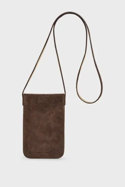 Porte Telephone En Cuir Velours Interieur Metallise - Ladyphone