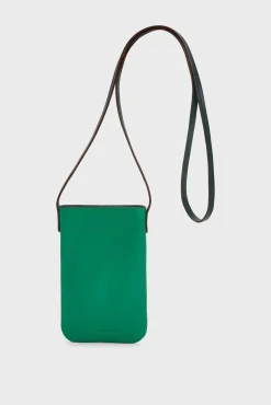 Porte Telephone En Cuir Vert - Ladyphone