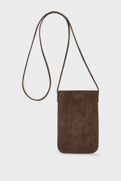 Porte Telephone En Cuir Velours Interieur Metallise - Ladyphone